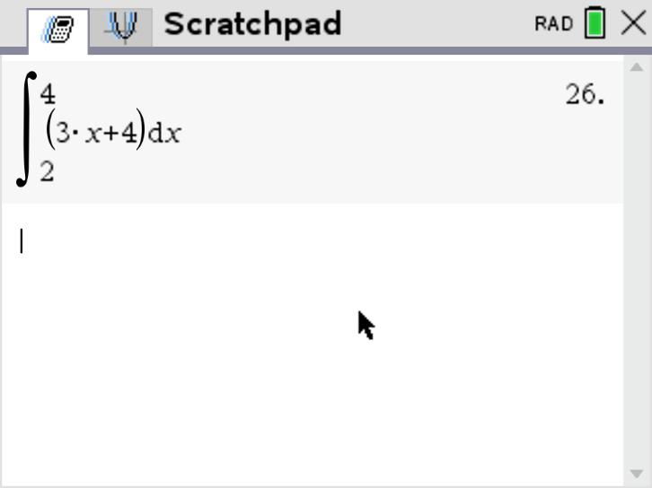 TI-Nspire numerical integral of 3x plus 4 from 2 to 4
