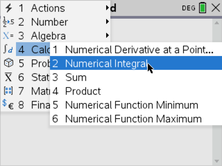 TI-Nspire Numerical Integral command