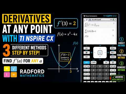 How to Find a Derivative at Any Point on TI-Nspire CX | 3 Methods for IB Maths — YouTube thumbnail