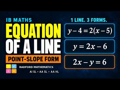Find the Equation of a Line | Point-Slope Form | IB Maths — YouTube thumbnail