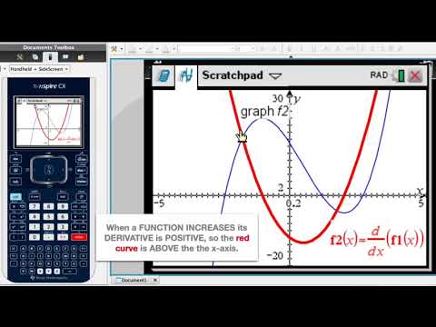 TI NSpire CX - How to Plot the First and Second Derivative Functions and Analyze Them — YouTube thumbnail