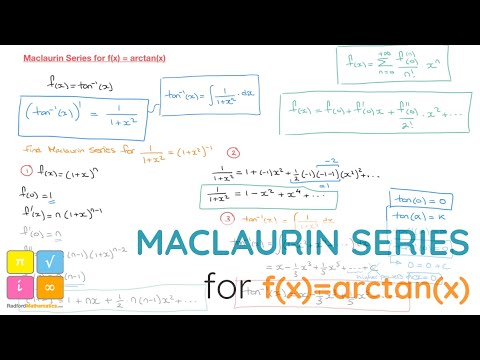 Deriving Maclaurin Series arctan(x), tan^-1(x), by Integrating Series for 1/(1+x^2), full Derivation — YouTube thumbnail