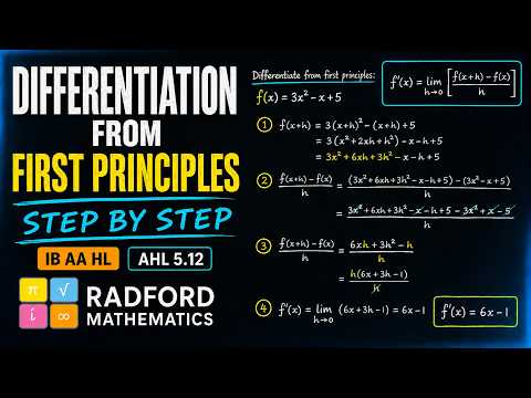 IB Maths AA HL : Differentiation from First Principles (Step-by-Step) — YouTube thumbnail