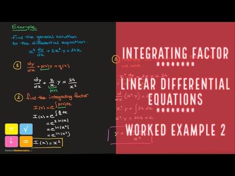 Linear Differential Equation | Integrating Factor | Example 2 — YouTube thumbnail