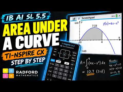IB Maths AI SL 5.5: Area Under a Curve with TI-Nspire CX | Definite Integrals — YouTube thumbnail