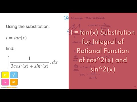 t = tan(x) Substitution for Integral of Rational Function of cos^2(x) and sin^2(x) | IB AA HL Maths — YouTube thumbnail
