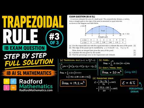 IB Maths AI SL Trapezoidal Rule Exam Question | Full Step-by-Step Solution — YouTube thumbnail